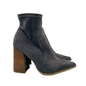 Steve Madden Shoes Womens Size 6 M Gray Touchdown High Heels Booties Zip Y2K